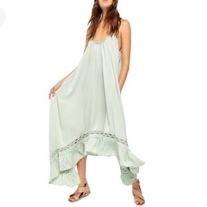 Free People Amor Amor Maxi Slip Dress in White - Size XS Ruffle Romantic Beach